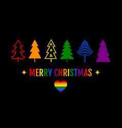 Rainbow Christmas Trees Lgbt Pride Gay Lgbtq