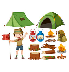 Set Of Camping Objects