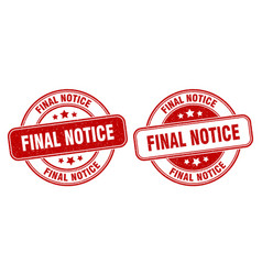 Final Notice Stamp Notice Label Round