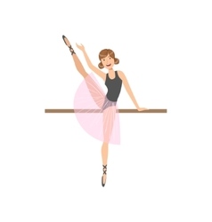 Girl Doing Leg Swing In Ballet Dance Class