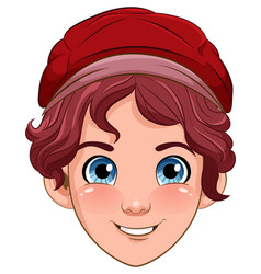 Male Teen Cartoon Wearing Hat