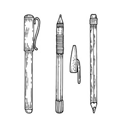 Set Of Pen And Pencil Sketch Lettering Stationery