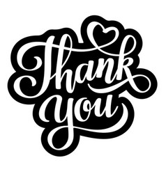 Thank You Black-white Sticker Lettering Phrase