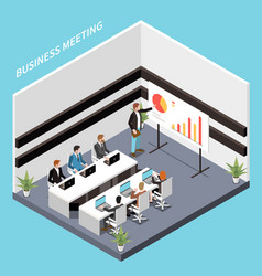 Business Meeting Isometric Composition