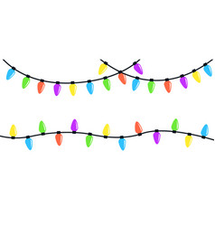 Christmas Lights Set Lightbulb Glowing Garland