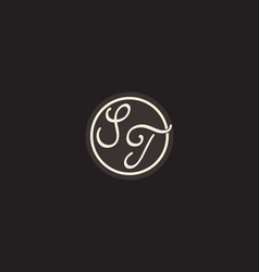 Initial Letter St Monogram Logo With Simple