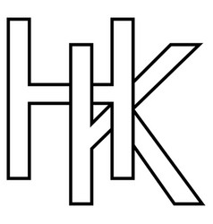 Logo Sign Hk Kh Icon Nft Interlaced Letters K H