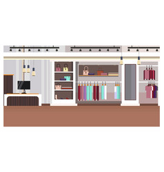 Woman Clothing Store Interior With Checkout