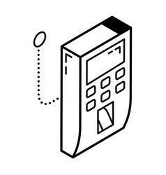 A Line Isometric Icon Of Biometric Machine