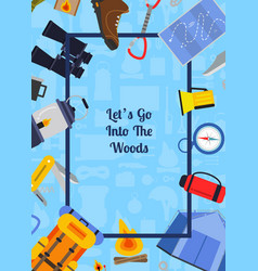 Flat style camping Royalty Free Vector Image - VectorStock