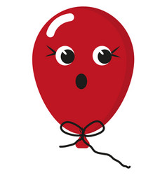 Surprised Red Balloon On A White Background