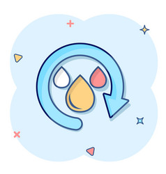 Water Drop Icon In Comic Style Blob Recycle