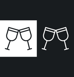 Clinking Glasses Icon Set Wine Toast Champagne