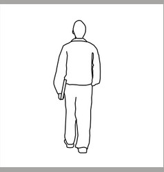 Design Sketch Of A Teenage Boy Walking Backwards