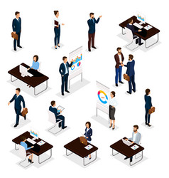 Business People Isometric Set Of Men And Women In