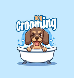 Dog Grooming Pet Cartoon Logo