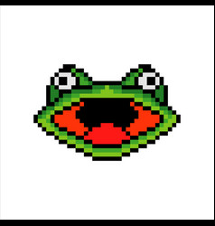 Frog Face Head With Pixel Art