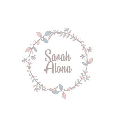 Minimalist Logotype Sarah Alona With Leaf Element