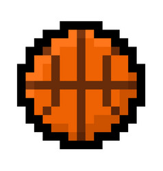 Pixel 8 Bit Basketball - Isolated