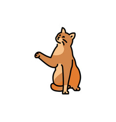 Sitting Cat With Paw Color Line Icon Pictogram