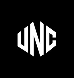 Unc Letter Logo Design With Polygon Shape