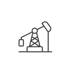 Oil Pump Mining Line Icon Graphic Design