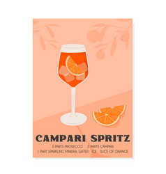 Campari Spritz Cocktail In Glass With Ice