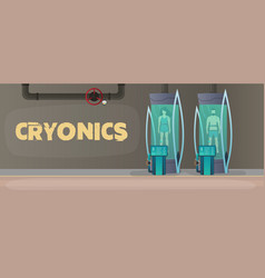 Futuristic Cryogenic Banner With Capsules