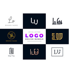 Initial Letters Lu Logo Design Bundle