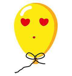 Yellow Balloon In Love On A White Background