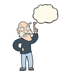 Cartoon Old Man Laying Down Rules With Thought