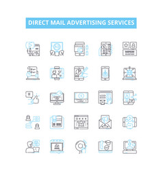 Direct Mail Advertising Services Line Icons