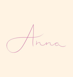 Female Name Anna Handwritten Lettering