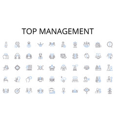 Top Management Line Icons Collection Fortune