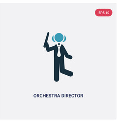 Two Color Orchestra Director With Stick Icon From