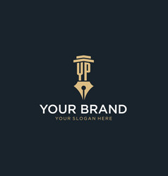 Yp Monogram Initial Logo With Fountain Pen