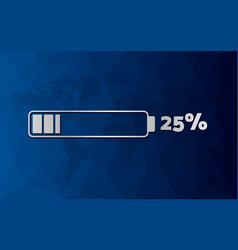 25 Percent Chart Infographic Icon With Blue Low