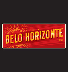 Belo Horizonte Retro Travel Plate Brazilian City