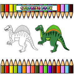 Cartoon Spinosaurus For Coloring Book