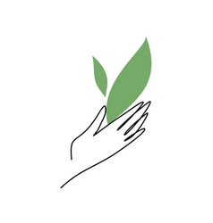 Hand Holding Leaf Icon Enviroment Protection