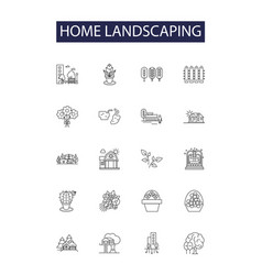 Home Landscaping Line Icons And Signs