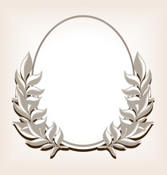 Laurel Wreath And Ellipse Hand Drawn Sketch