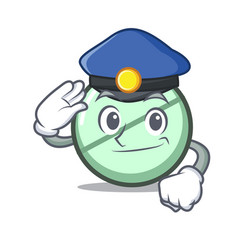 Police Drug Tablet Character Cartoon