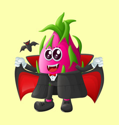 Cute Dragon Fruit Characters On Halloween