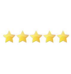 Five Gold Stars In Flat Style Customer Evaluation