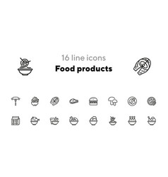 Food Products Line Icon Set