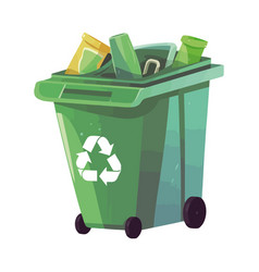 Recycling Symbol On Plastic Bin Garbage