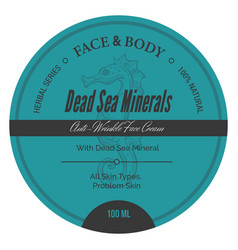 Dead Sea Minerals Anti Wrinkle Face Cream Label