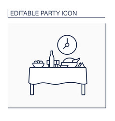 Dinner Party Line Icon