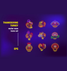 Thanksgiving Turkey Neon Signs Set